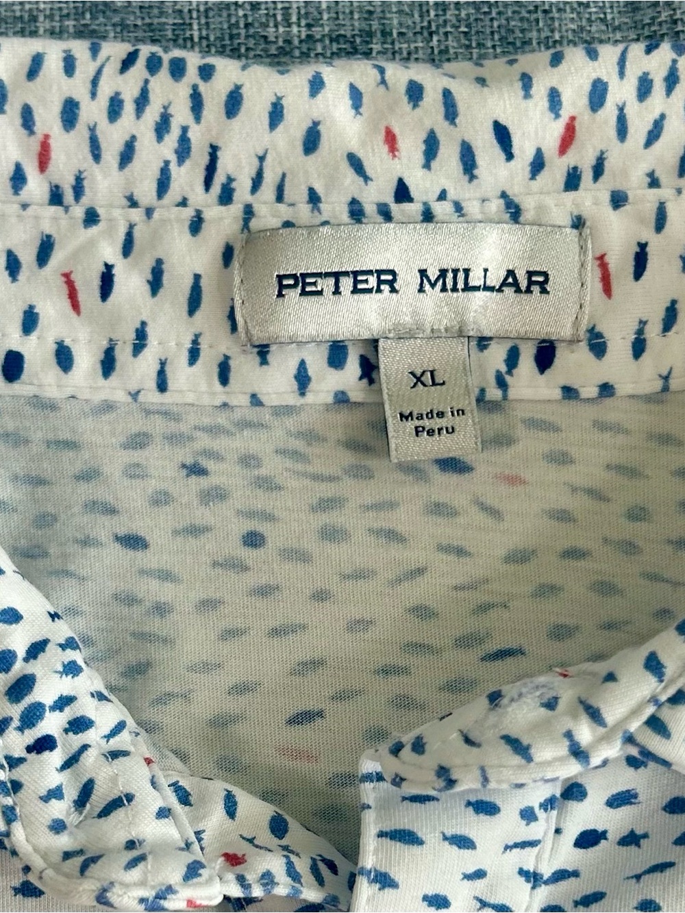 Men's Shirt - School of Fish Patterned Lightweight 100%Pima Cotton